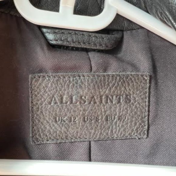 All Saints Black Leather Moto Jacket - Picture 7 of 7